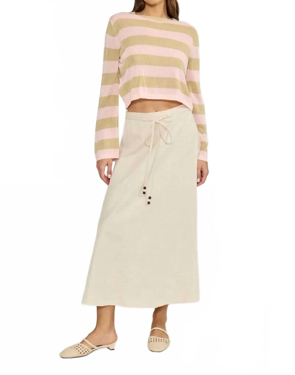 NEW LUCY PARIS hayden a line maxi skirt in beige